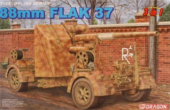 DML 88mm Flak 37 (3 in 1) Plastic Model Military Kit 1/35 Scale #6287