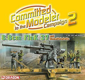 DML 8.8cm Flak 37 Gun w/Mount Plastic Model Artillery Kit 1/35 Scale #6523