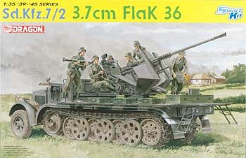 DML SdKfz 7/2 w/3.7cm FlaK 36 Plastic Model Halftrack Kit 1/35 Scale #6541