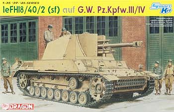 DML leFH18/40/2 (Sf) Gun on GW PzKpfw III/IV Tank Plastic Model Tank Kit 1/35 Scale #6710