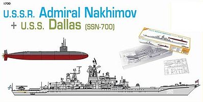 DML Soviet Admiral Nakhimov & USS Dallas SSN700 PlasticModel Military Ship 1/700 Scale #7112
