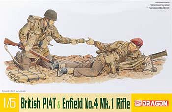 DML British PIAT & Enfield No.4 Mk I Rifle Plastic Model Weapons Kit 1/6 Scale #75027