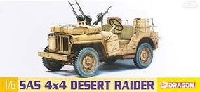 DML SAS 4x4 Desert Raider Jeep Plastic Model Military Vehicle Kit 1/6 Scale #75038