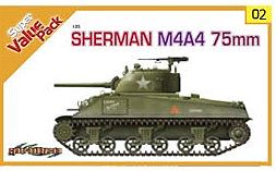 DML Sherman M4A4 75mm Tank with US Crew Plastic Model Military Vehicle Kit 1/35 Scale #9102