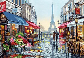Paris Flower Shop Paint by Number (20x14) Paint By Number Kit #91651