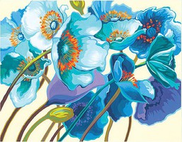 Dimensions Blue Poppies (11''x14'') Paint By Number Kit #91657