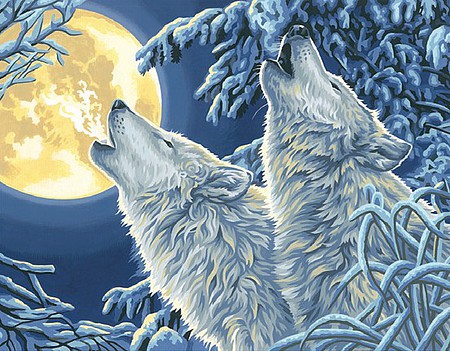 Dimensions Moonlight Wolves (11x14) Paint By Number Kit #91670
