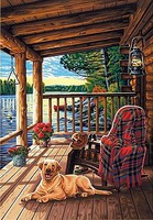 Log Cabin Porch (14x20) Paint By Number Kit #91674