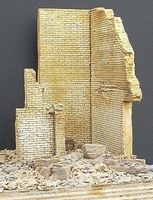 DioramasPlus Ruined Brick Corner Building Section (5''x4''x6'') Plaster Model Building Kit 1/35 Scale #9