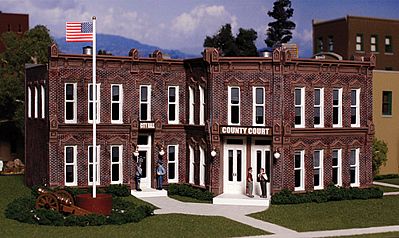 Design-Preservation County Courthouse Kit (8-3/8 x 5-15/16) HO Scale Model Railroad Building #12500