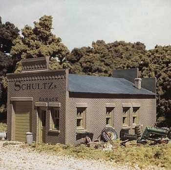 Design-Preservation Schultzs Garage Kit HO Scale Model Railroad Building #woo20100