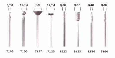 Dremel 3/32 Diamond Cylinder Point (3/32 shank) Rotary Power Tool Cutting Bit #7122