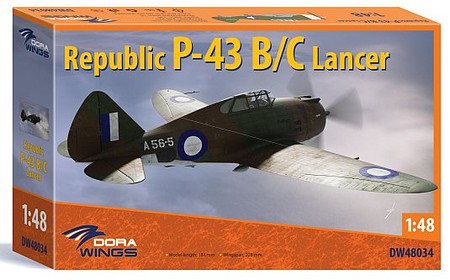 Dora Republic P43B/C Lancer Recon Fighter Plastic Model Airplane Kit 1/48 Scale #48034