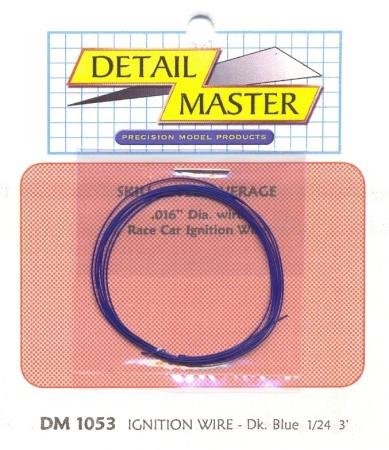 Detail-Master 2ft. Car Ignition Wire Dark Blue Plastic Model Vehicle Accessory Kit 1/24-1/25 Scale #1053