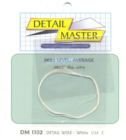 Detail-Master 2ft. Detail Wire White Plastic Model Vehicle Accessory Kit 1/24-1/25 Scale #1102