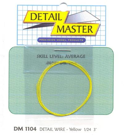 Detail-Master 2ft. Detail Wire Yellow Plastic Model Vehicle Accessory Kit 1/24-1/25 Scale #1104