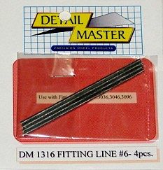 Detail-Master Fitting Line #6 .080 (4pc) Plastic Model Vehicle Accessory Kit 1/24-1/25 Scale #1316