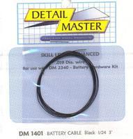 Detail-Master 2ft. Battery Cable Black Plastic Model Vehicle Accessory Kit 1/24-1/25 Scale #1401