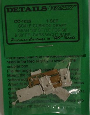 Details-West Freight Car 50/60 Cushion Draft Gear 20 Style HO Scale Miscellaneous Train Part #1025