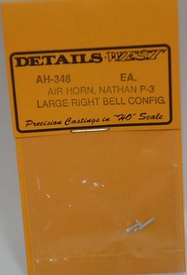 Details-West Air Horn Nathan P3, Large Right Bell Configuration HO Scale Miscellaneous Train Part #346