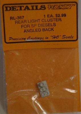 Details-West Rear Light Cluster Angled Back for SP Diesels HO Scale Miscellaneous Train Part #367