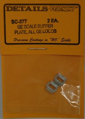 Details-West GE Scale Buffer Plate for GE Locos (2) HO Scale Miscellaneous Train Part #377