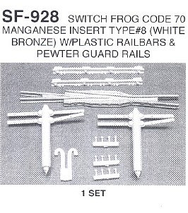 Details-West Switch Frog Cd 70 #8 Mgns - HO-Scale
