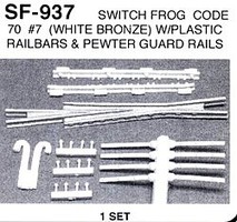 Details-West Switch Frog Set Code70 #7 HO-Scale