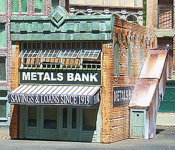 Downtown-Deco Metals Bank Kit HO Scale Model Railroad Building #1051