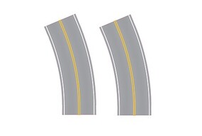 EasyStreets Aged Asphalt Broad Curve No Passing HO Scale Model Railroad Roadway Accessory #3153010