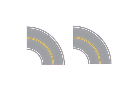EasyStreets Aged Asphalt Tight Curve No Passing N Scale Model Railroad Roadway Accessory #3253000