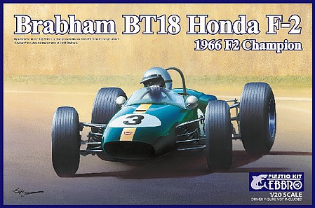 Ebbro 1966 Brabham Honda BT18 F2 Champion Race Car Plastic Model Car Vehicle Kit 1/20 Scale #22