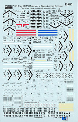 Echelon US 3rd Inf Div M1A1HA Abrams Pt1 Plastic Model Tank Decal 1/35 ...