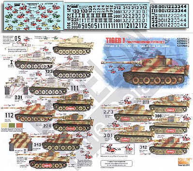 Echelon Tiger I PzKpfw VI Ausf E Schwere PzAbt 505 Plastic Model Vehicle Decal 1/35 Scale #351006