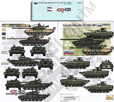 Echelon Russian AFVs in Chechen War Plastic Model Military Decal 1/35 Scale #356192
