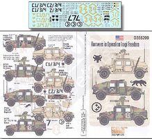 Echelon Humvees in Operation Iraqi Freedom Plastic Model Military Decal 1/35 Scale #356209