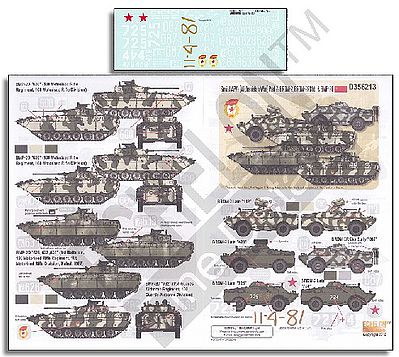 Echelon Soviet AFVs Afghanistan War Pt.2 Plastic Model Military Decal 1/35 Scale #356213
