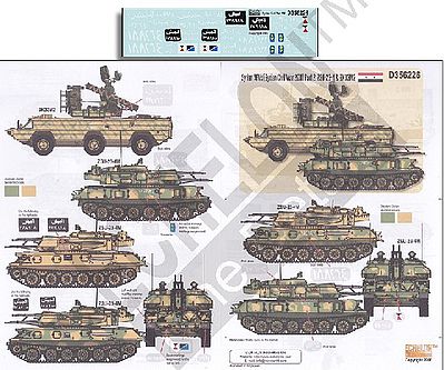Echelon Syrian AFVs ZSU23-4 & 9K33M2 Plastic Model Decal Kit 1/35 Scale #356226