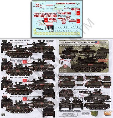 Echelon 11 ACR M551s/M113s 11th Cavalry Rgmt Black Horse Plastic Model Decal Kit 1/35 Scale #356264