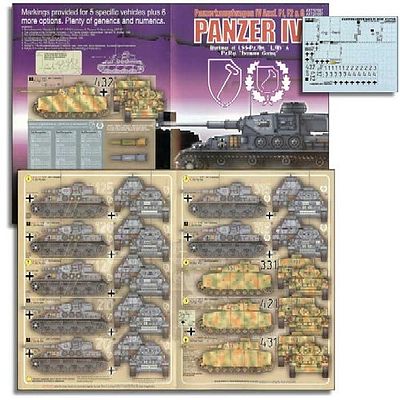 Echelon Panzer IV Ausf F1/2 & G 1SSPzAbt LAH HG Division Plastic Model Tank Decal 1/72 #721007
