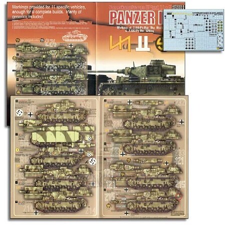 Panzer III Ausf J/L/M 2SSPzRgt Das Reich Plastic Model Tank Decal 1/72 ...