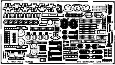 Eduard-Models HMS Hood for a Tamiya Model Plastic Model Ship Detail Kit 1/700 Scale #17013