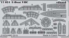 Eduard-Models U-Boat VIIC for a Revell Model Plastic Model Ship Detail Kit 1/350 Scale #17024