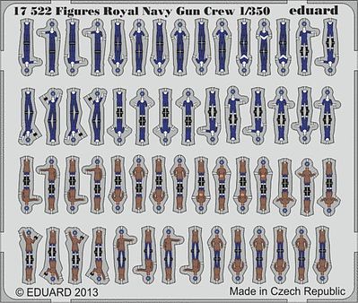 Eduard-Models Royal Navy Gun Crew Figures Plastic Model Ship Figure 1/350 Scale #17522