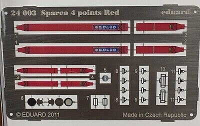 Eduard-Models Racing Car Seatbelts Sparco 4-Points Red Plastic Model Vehicle Accessory 1/24 #24003