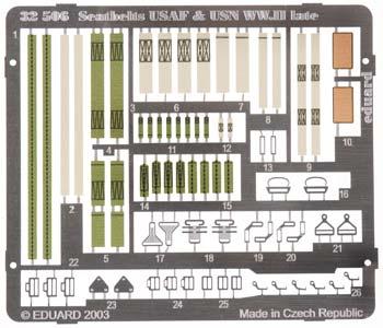 Eduard-Models Photo Etch Seatbelts USAF & USN WWII Plastic Model Aircraft Decal 1/32 Scale #32506
