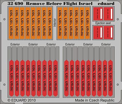 Eduard-Models Aircraft- Remove Before Flight Israel Plastic Model Aircraft Accessory 1/32 Scale #32690