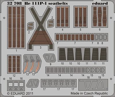 Eduard-Models He111 Seatbelts Plastic Model Aircraft Accessory 1/32 Scale #32708