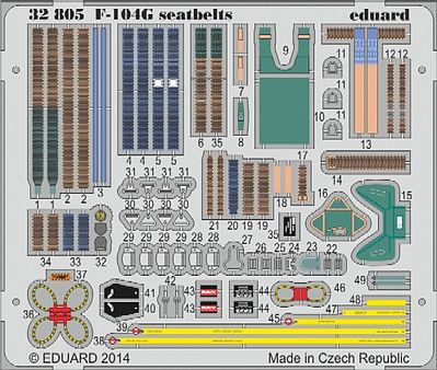 Eduard-Models Aircraft- F104G Seatbelts Plastic Model Aircraft Accessory 1/32 Scale #32805