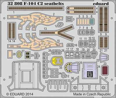 Eduard-Models F104C2 Seatbelts Plastic Model Aircraft Accessory 1/32 Scale #32808